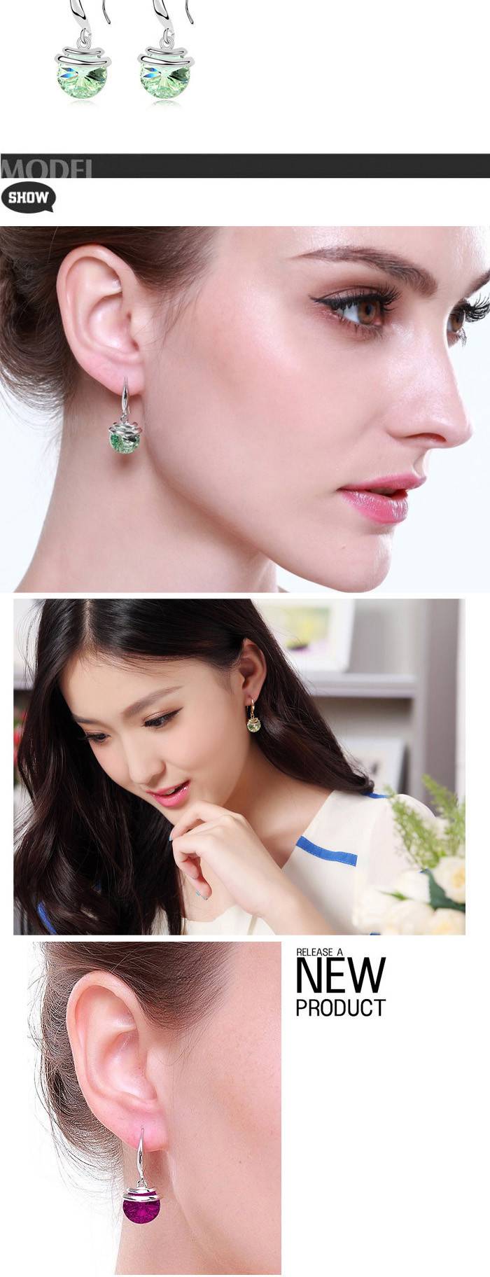 Fashion Drop Earrings For Women Crystals From Swarovski Long Dangle Earrings Jewelry Female Love Magic Bean Valentine's Day Gift