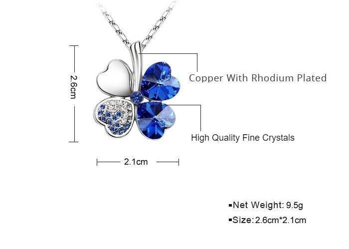 Four Leaf Clover Pendant Necklace With High Quality Crystals Woman Fashion Jewelry Four Leaf Clover Pendant Necklace With High Quality Crystals Woman Fashion Jewelry