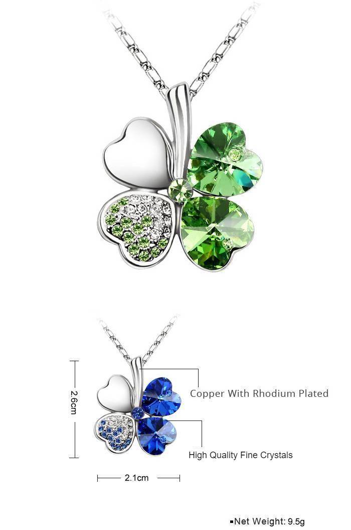 ANNGILL Four Leaf Clover Pendant Necklace Crystals From Swarovski Elements High Quality Fashion Jewelry Women Christmas Gift ANNGILL Four Leaf Clover Pendant Necklace Crystals From Swarovski Elements High Quality Fashion Jewelry Women Christmas Gift