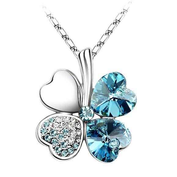 ANNGILL Four Leaf Clover Pendant Necklace Crystals From Swarovski Elements High Quality Fashion Jewelry Women Christmas Gift ANNGILL Four Leaf Clover Pendant Necklace Crystals From Swarovski Elements High Quality Fashion Jewelry Women Christmas Gift