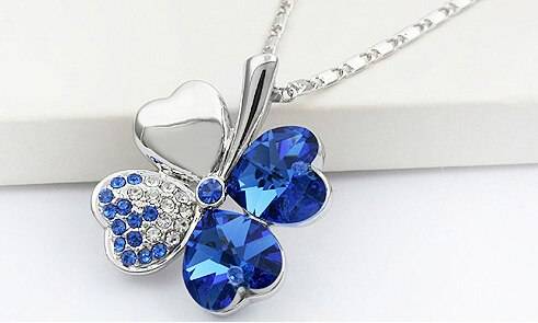 ANNGILL Four Leaf Clover Pendant Necklace Crystals From Swarovski Elements High Quality Fashion Jewelry Women Christmas Gift ANNGILL Four Leaf Clover Pendant Necklace Crystals From Swarovski Elements High Quality Fashion Jewelry Women Christmas Gift