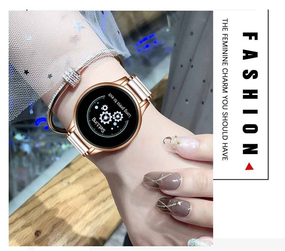 LIGE New Luxury Smart watch Women Heart Rate Blood Pressure Sport Multi-function For IOS Android Ceramic Strap Ladies Smartwatch