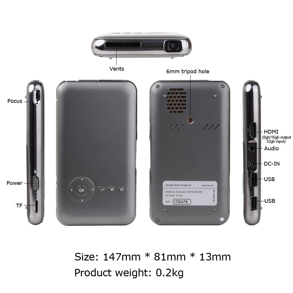 Pocket Multimedia Bluetooth Projector 5000 mAh