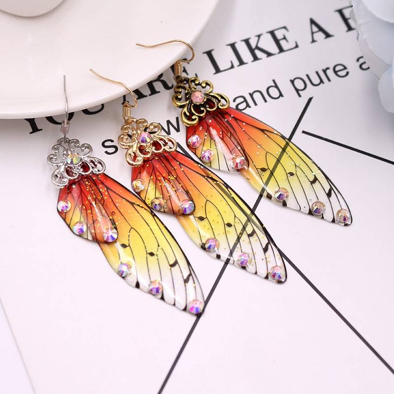 Women's Colorful Butterfly Wing Earrings