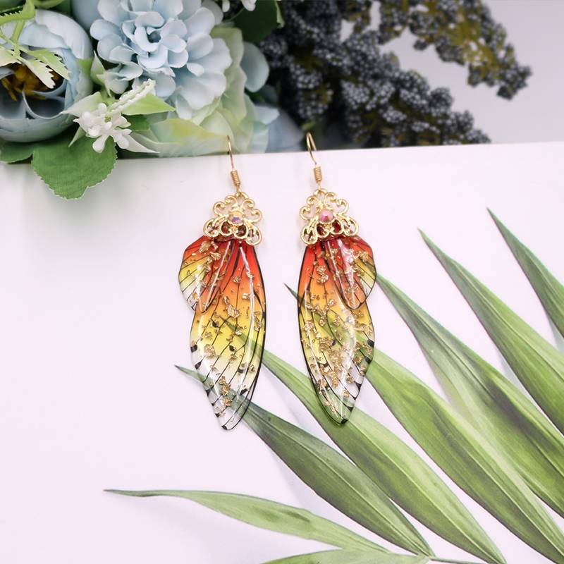 Women's Colorful Butterfly Wing Earrings