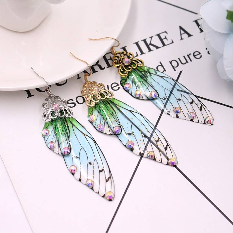 Women's Colorful Butterfly Wing Earrings