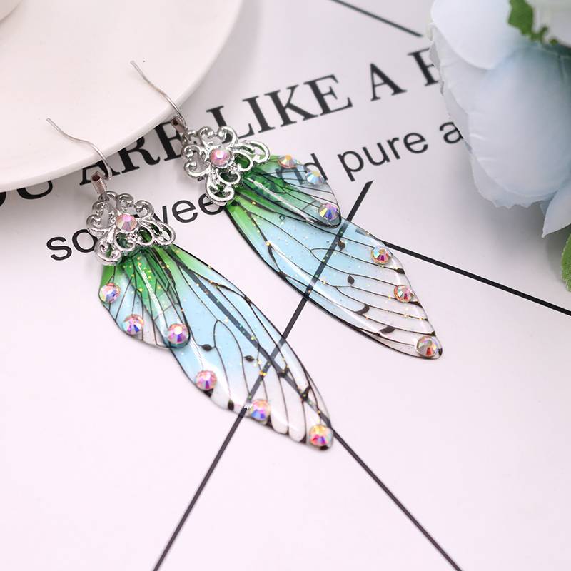 Women's Colorful Butterfly Wing Earrings