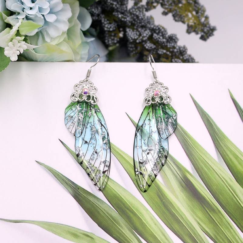 Women's Colorful Butterfly Wing Earrings
